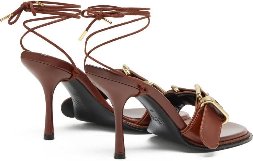 Diesel D-Cocco leren sandalen met enkelbandje Bruin - Foto 5