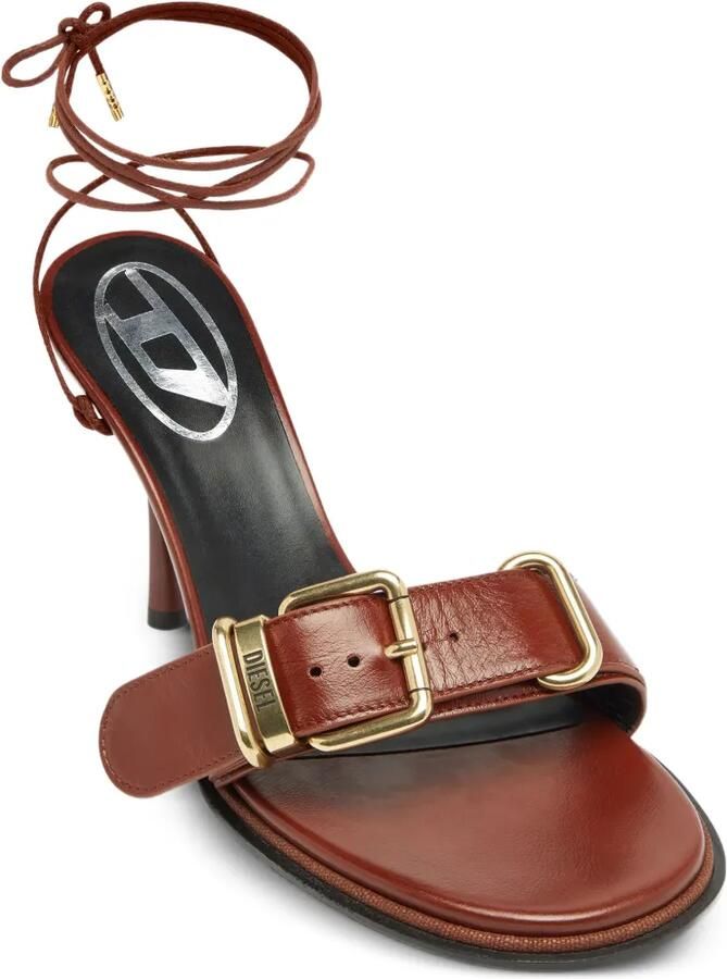 Diesel D-Cocco leren sandalen met enkelbandje Bruin - Foto 3