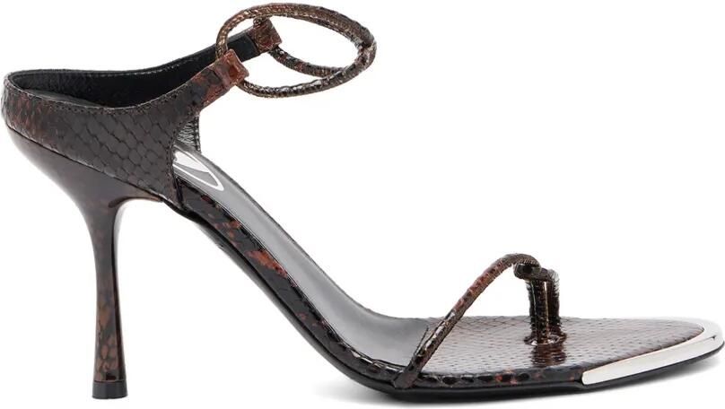 Diesel D-Diam's sandalen met krokodillen-reliëf Bruin