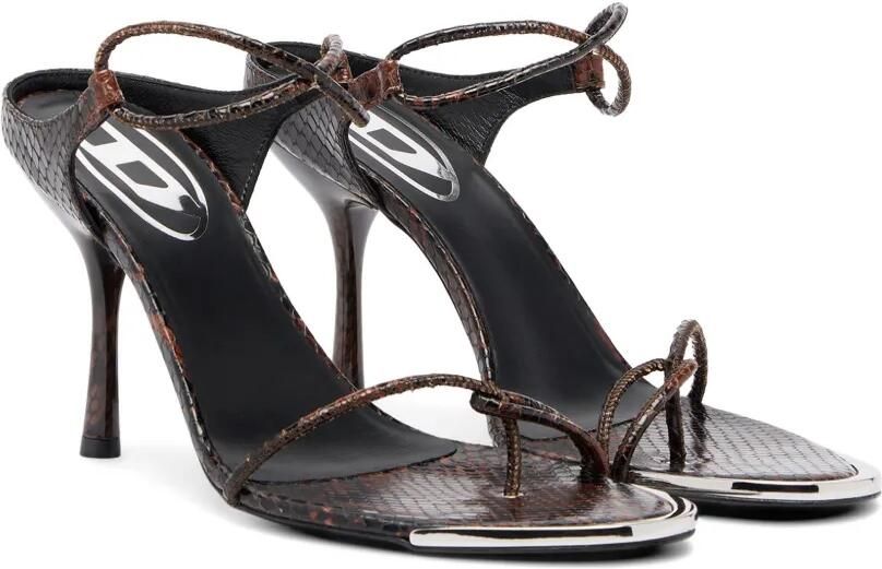 Diesel D-Diam's sandalen met krokodillen-reliëf Bruin - Foto 4