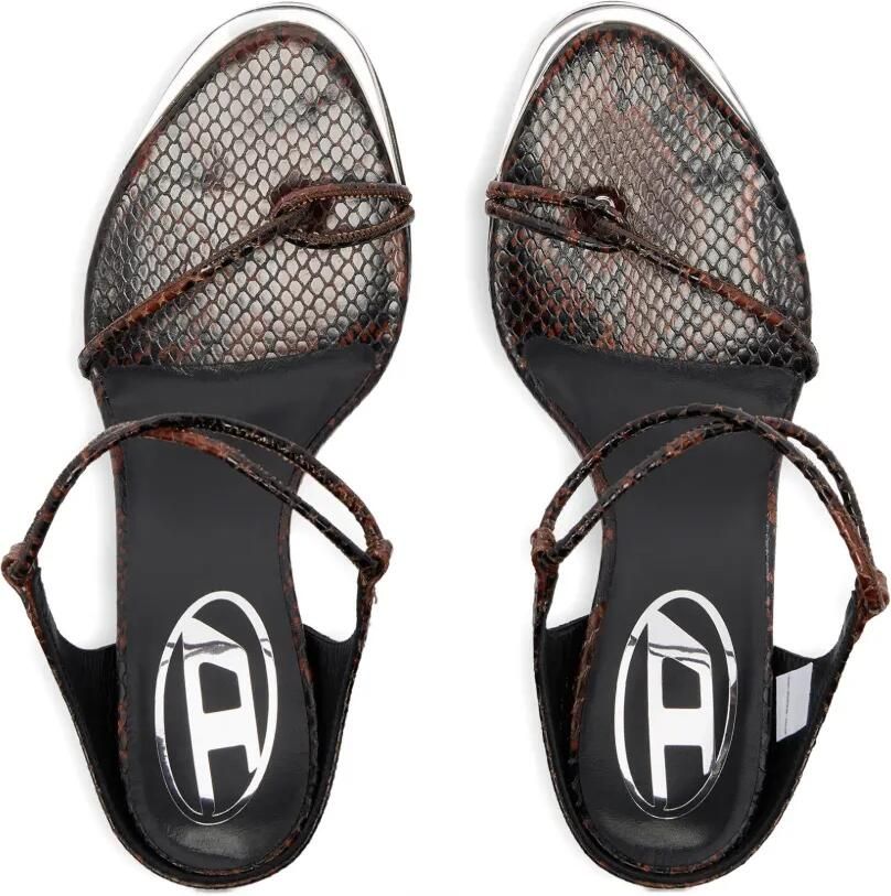 Diesel D-Diam's sandalen met krokodillen-reliëf Bruin - Foto 3