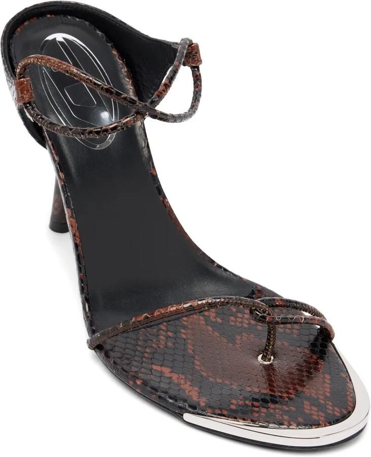 Diesel D-Diam's sandalen met krokodillen-reliëf Bruin - Foto 2