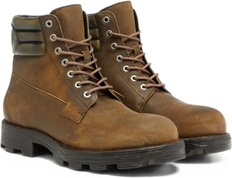 Diesel D-Hammer combat boots on distressed suede Bruin - Foto 3