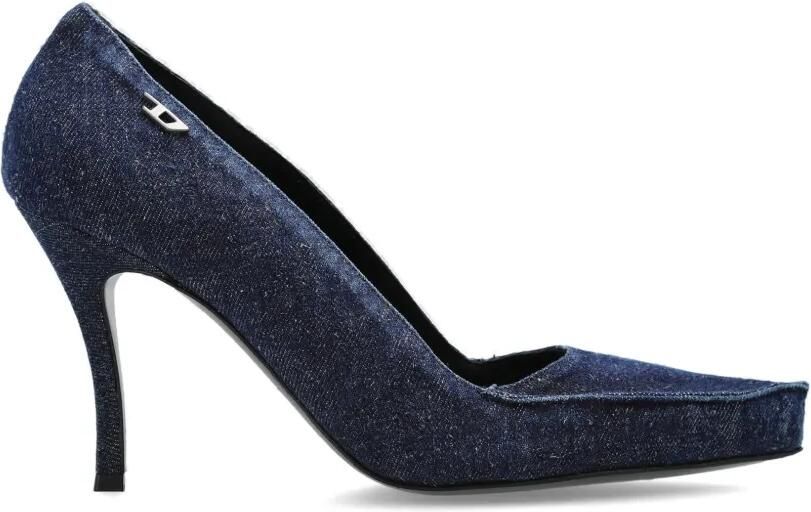Diesel D-Lucette denim pumps Blauw