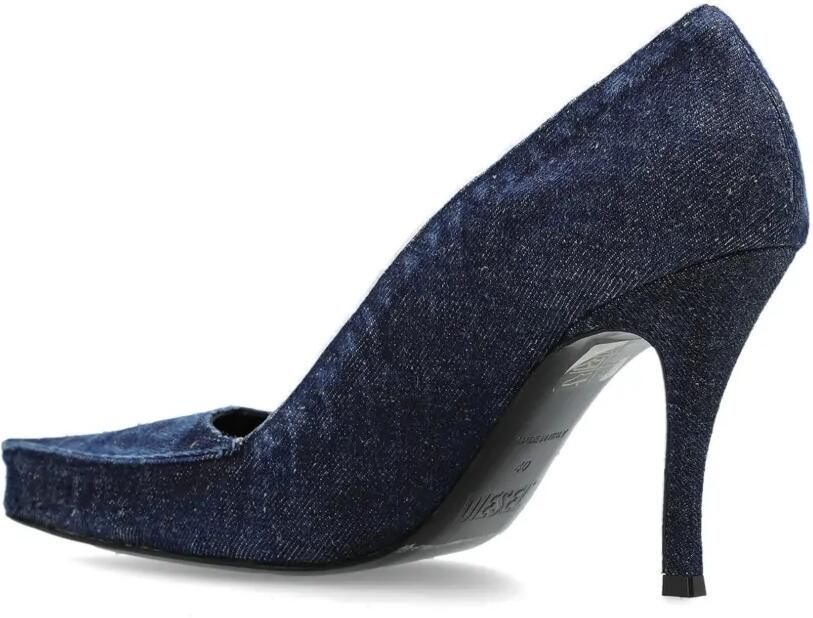 Diesel D-Lucette denim pumps Blauw - Foto 4