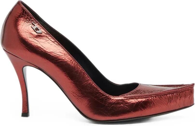 Diesel D-Lucette metallic leren pumps Rood