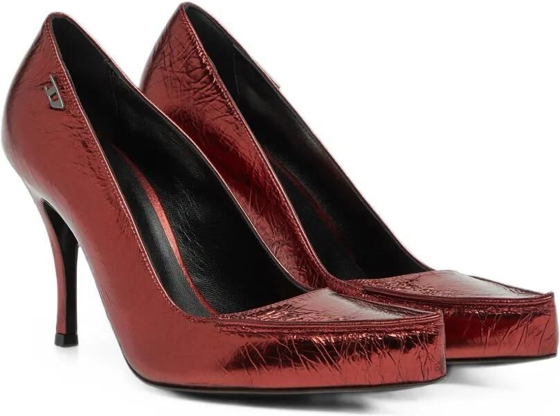 Diesel D-Lucette metallic leren pumps Rood - Foto 4