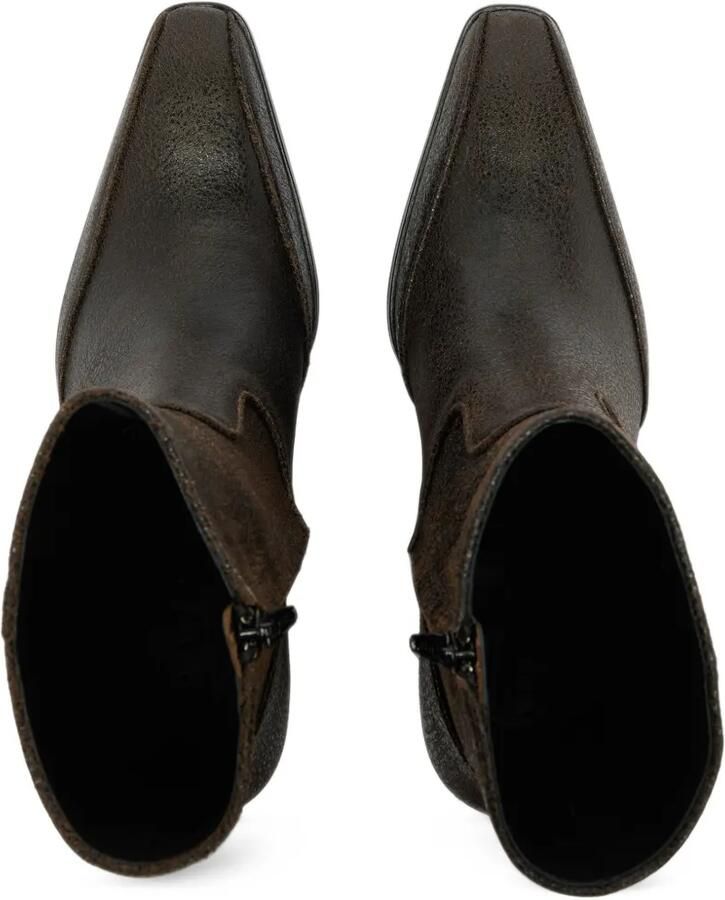Diesel D-Luffy-ankle boots in crackled leather Bruin - Foto 3