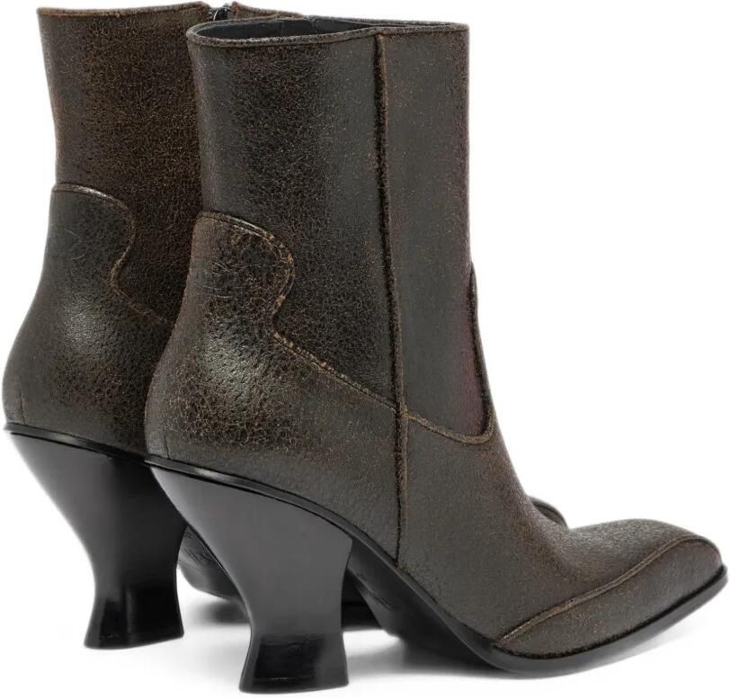 Diesel D-Luffy-ankle boots in crackled leather Bruin - Foto 4