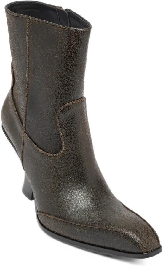 Diesel D-Luffy-ankle boots in crackled leather Bruin - Foto 5