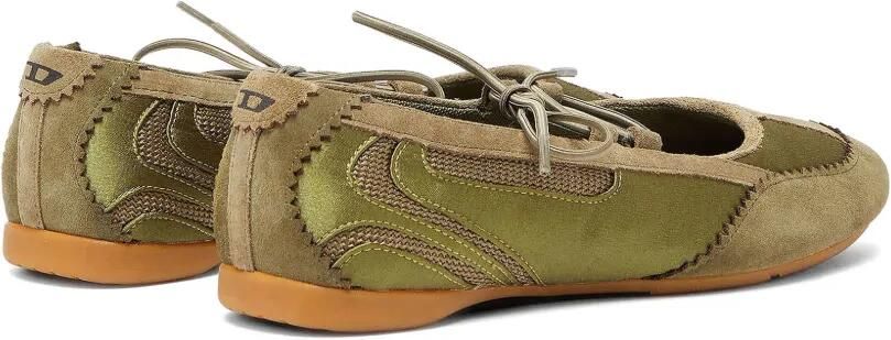 Diesel D-Mile ballerina's met veters van leer en mesh Groen - Foto 5
