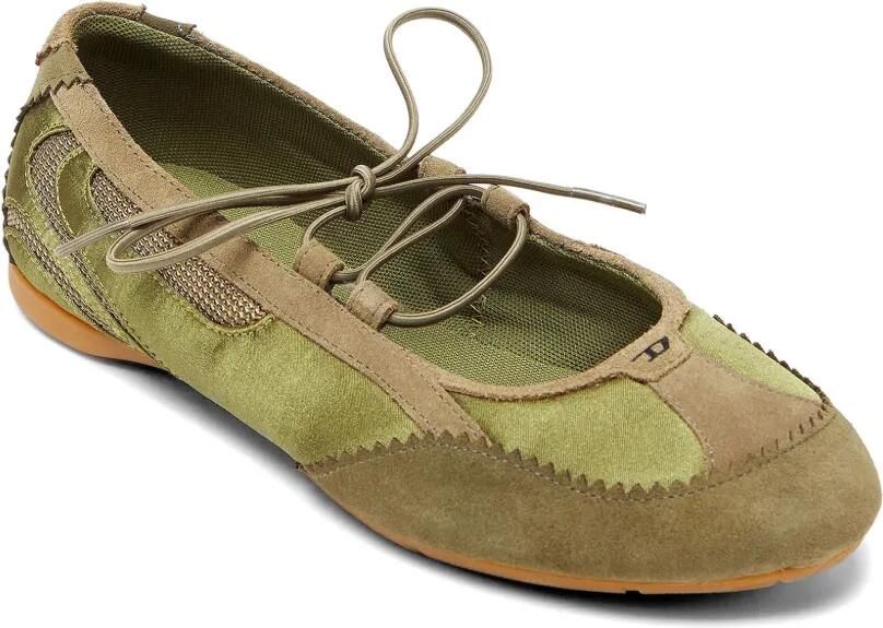 Diesel D-Mile ballerina's met veters van leer en mesh Groen - Foto 3