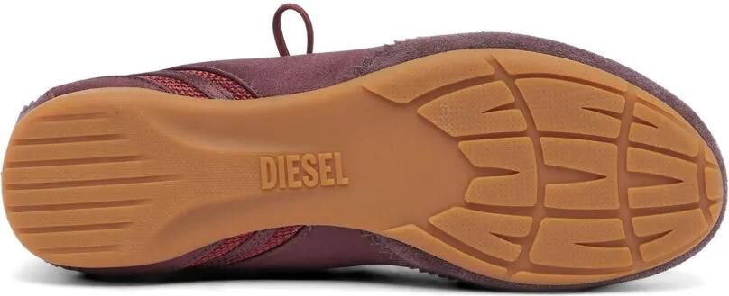 Diesel D-Mile ballerina's met veters van leer en mesh Rood - Foto 5