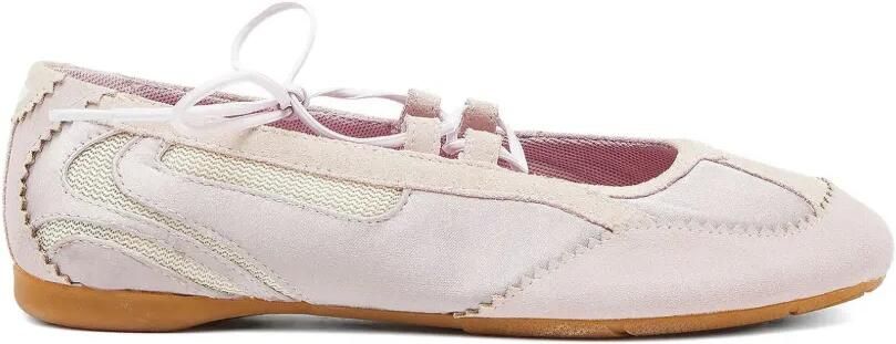 Diesel D-Mile ballerina's met veters van leer en mesh Roze