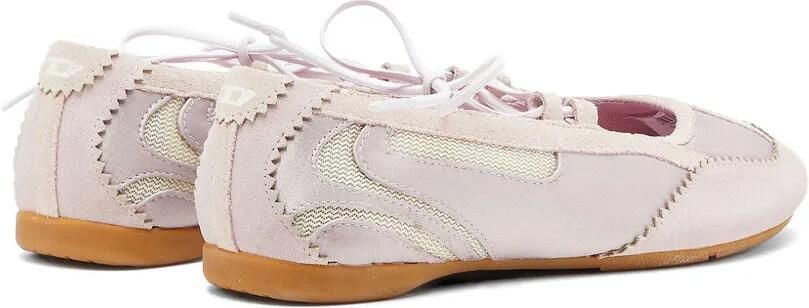 Diesel D-Mile ballerina's met veters van leer en mesh Roze - Foto 5
