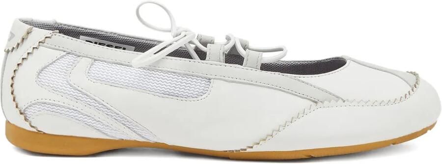 Diesel D-MILE leren ballerina's Wit