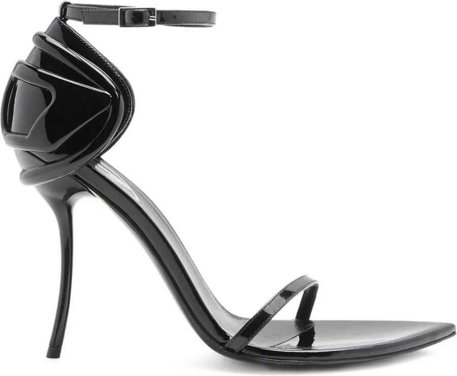 Diesel D-Ten & Half leren sandalen Zwart