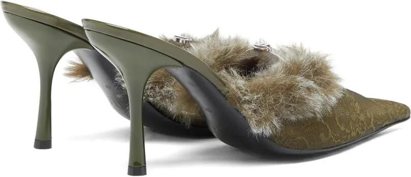 Diesel D-Ten&Half nylon muiltjes met pluizige afwerking Groen - Foto 5