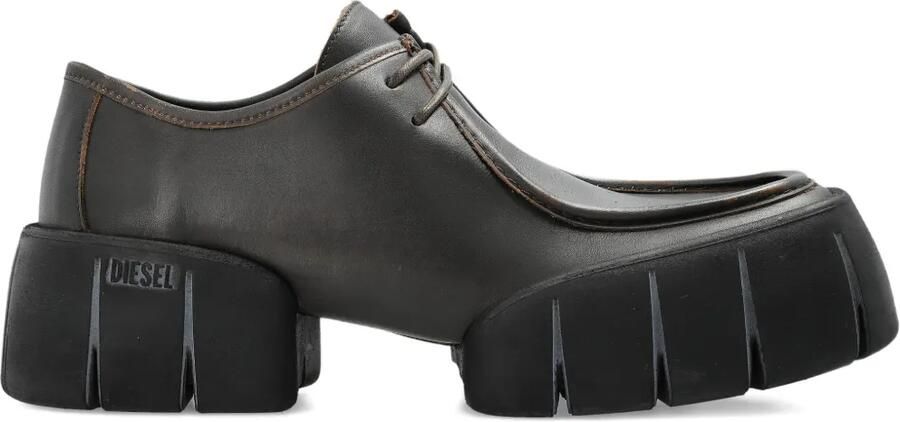 Diesel D-TEX derby schoenen met chunky zool Bruin