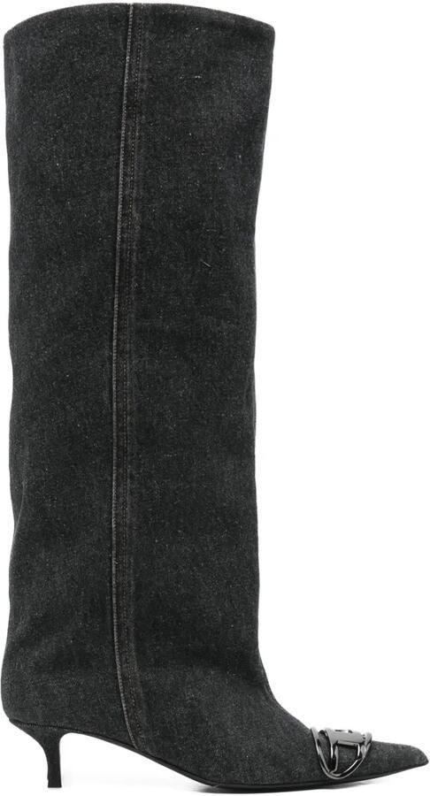 Diesel D-Venus laarzen met logodetail Blauw