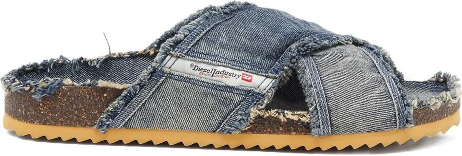 Diesel D-Woodstock Cross sandalen met franje Blauw