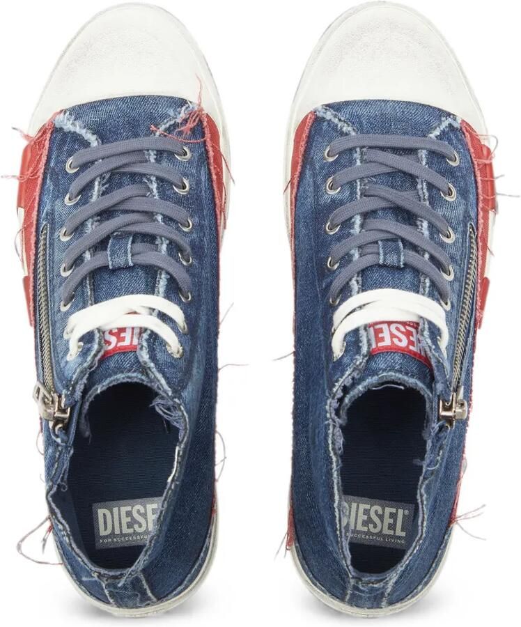 Diesel Denim high-top sneakers met franje Blauw - Foto 2