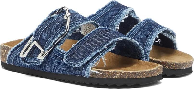 Diesel Gerafelde sandalen met D-gesp Blauw - Foto 3