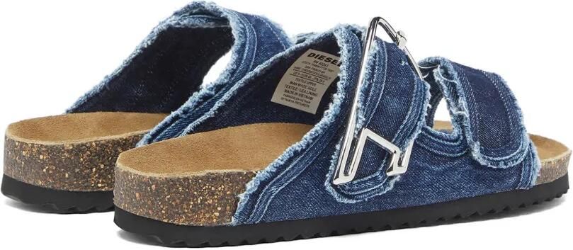 Diesel Gerafelde sandalen met D-gesp Blauw - Foto 4