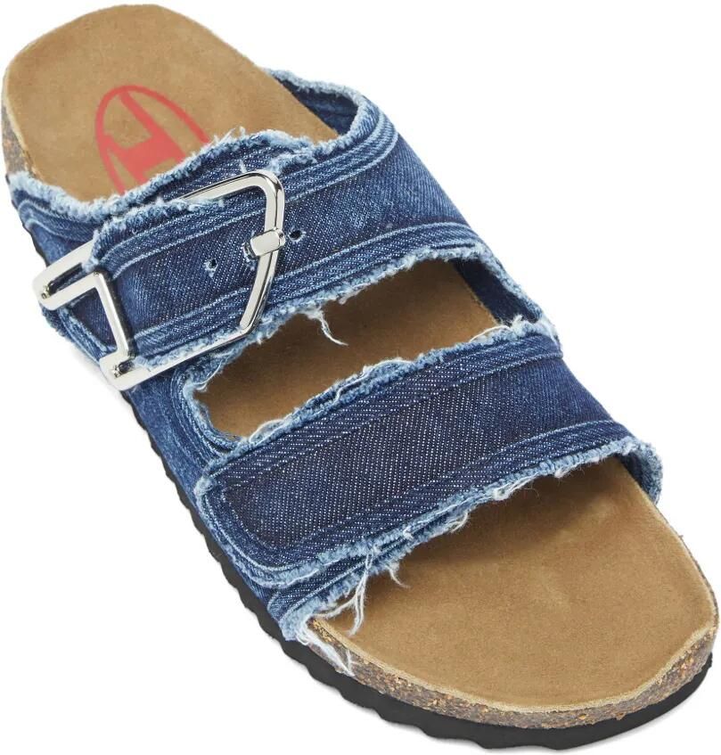 Diesel Gerafelde sandalen met D-gesp Blauw - Foto 2