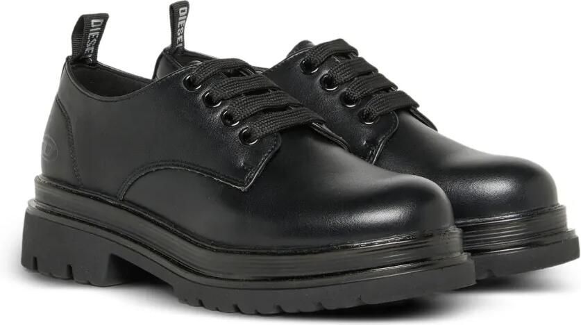 Diesel Kids Chunky derby schoenen met logoplakkaat Zwart