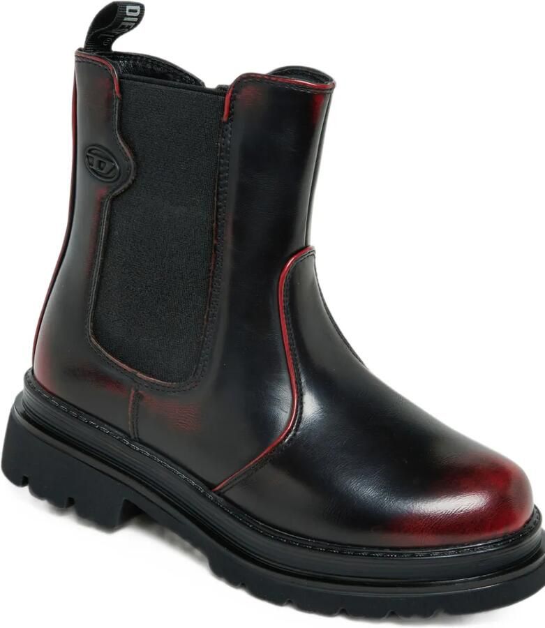 Diesel Kids D-Vyncoun-Abra logo-plaque burnished-effect Chelsea boots Zwart - Foto 2