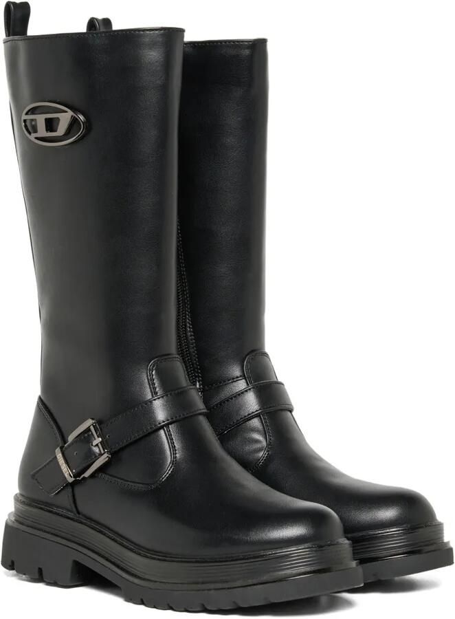 Diesel Kids Oval D laarzen met gespsluiting Zwart