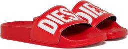 Diesel Kids Slippers met logo-reliëf Rood