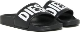 Diesel Kids Slippers met logo Zwart