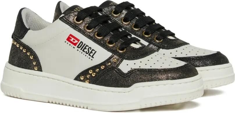 Diesel Kids Sneakers met glitter-effect Beige
