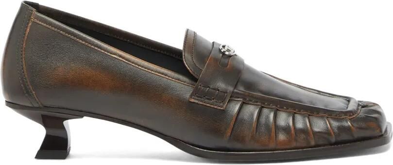 Diesel Oval D loafers met vierkante neus Bruin