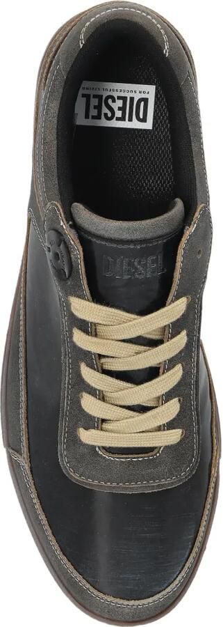 Diesel S-D-Coffee leren sneakers met vlakken Zwart - Foto 4