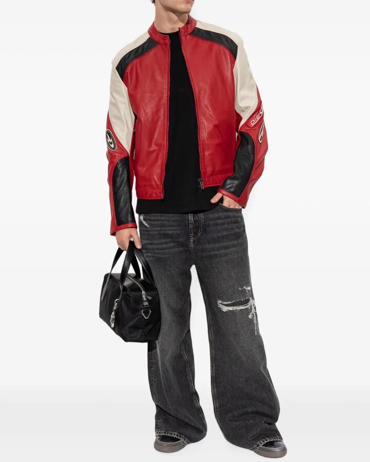 Diesel S-D-Coffee leren sneakers met vlakken Zwart - Foto 2