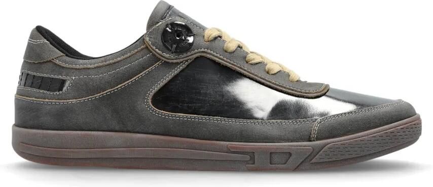 Diesel S-D-Coffee leren sneakers met vlakken Zwart - Foto 3