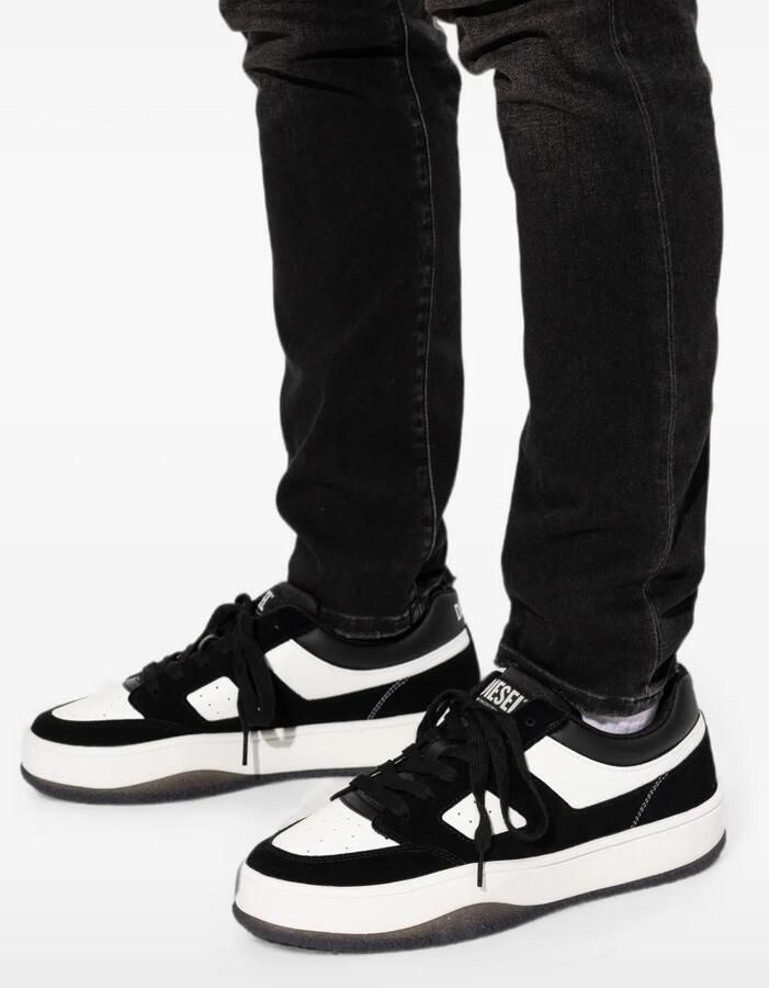 Diesel S-D-LONG LOW leren low-top sneakers Zwart - Foto 2