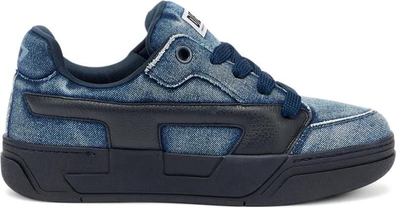 Diesel S-D-Ollie denim sneakers met franje Blauw