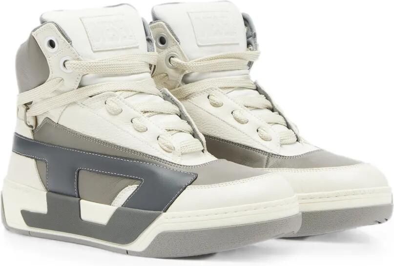 Diesel S-D-Ollie leren high-top sneakers met D-logo Beige - Foto 4