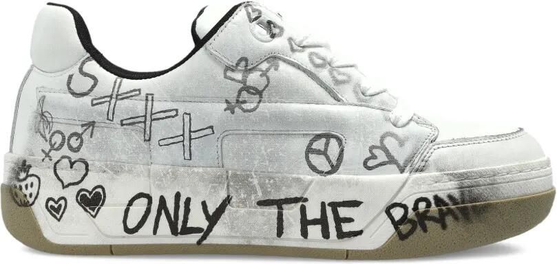 Diesel S-D-Ollie low-top sneakers met graffiti-print Wit
