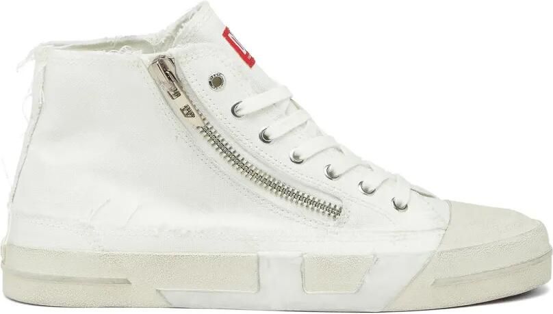 Diesel S-D-Verse sneakers met franje en rits Wit