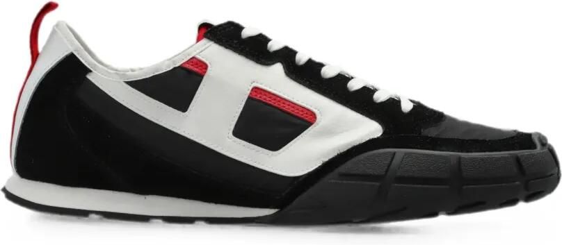 Diesel S-Pagodha leren en suède ripstop sneakers Zwart