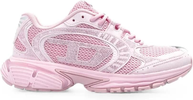 Diesel S-Pro-V-Dense mesh sneakers met kristallen Roze