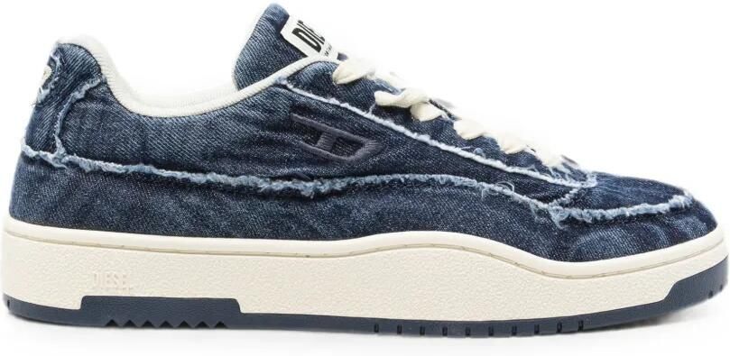 Diesel S-Tracker-D Low gerafelde denim sneakers Blauw
