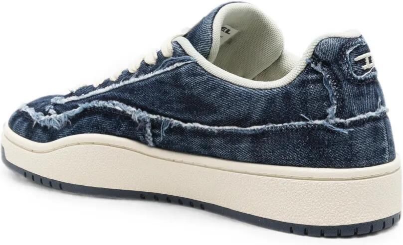 Diesel S-Tracker-D Low gerafelde denim sneakers Blauw - Foto 3