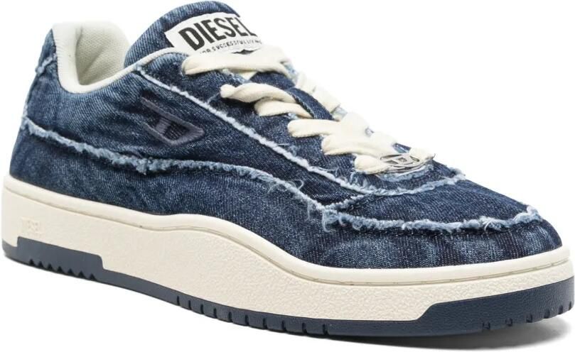Diesel S-Tracker-D Low gerafelde denim sneakers Blauw - Foto 2