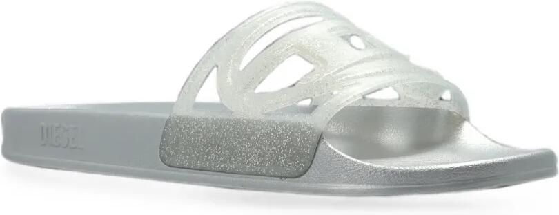 Diesel Sa-Clyde slippers met glitters en logo-plakkaat Grijs - Foto 4